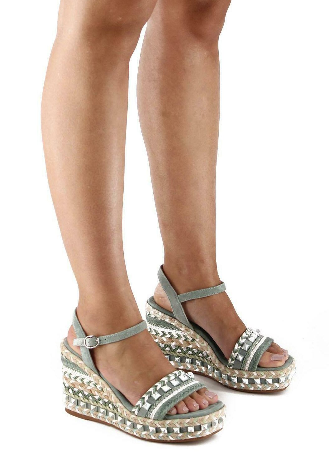 Alma en Pena Sandalias de cuña - verde/turquesa - Zalando.es