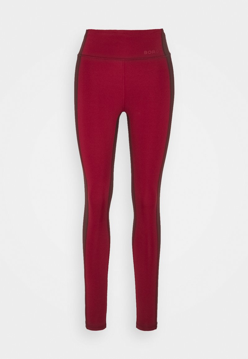 Damen Sportbekleidung | Björn Borg HIGH WAIST Tights biking red/bordeaux - QO12051 Damen Sportbekleidung | Björn Borg HIGH WAIST Tights biking red/bordeaux - QO12051