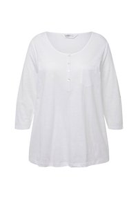 RUNDHALS MIT KNOPFLEISTE 3/4-ÄRME - Pitkähihainen paita - snow white