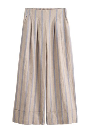 Next, TALL FIT - N. PREMIUM BLEND WIDE  - Pantalones - blue beige stripe