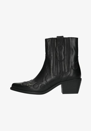 Manfield Cowboy/biker ankle boot - schwarz