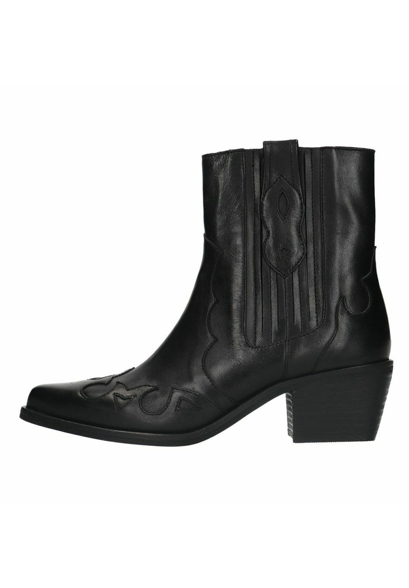 Manfield Cowboy/biker ankle boot - schwarz