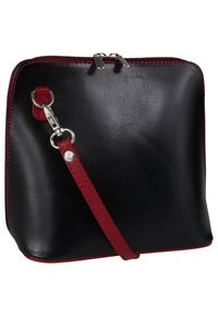 DrachenLeder Umhängetasche - schwarz rot