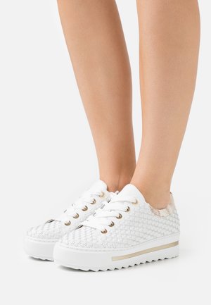 Sneakers laag - weiß/beige/gold