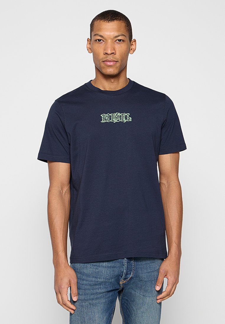 Diesel T-shirt print blauw
