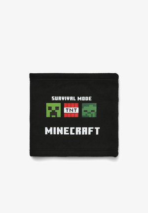 Coperta in pile nera con le scritte "SURVIVAL MODE" e "MINECRAFT" in bianco, con creatura verde pixelata e grafica rossa TNT.