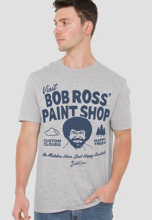 Cotton Soul, Print T-shirt - mottled light grey