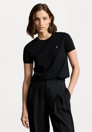 PIMA COTTON SHORT SLEEVE PULLOVER - T-shirts - black