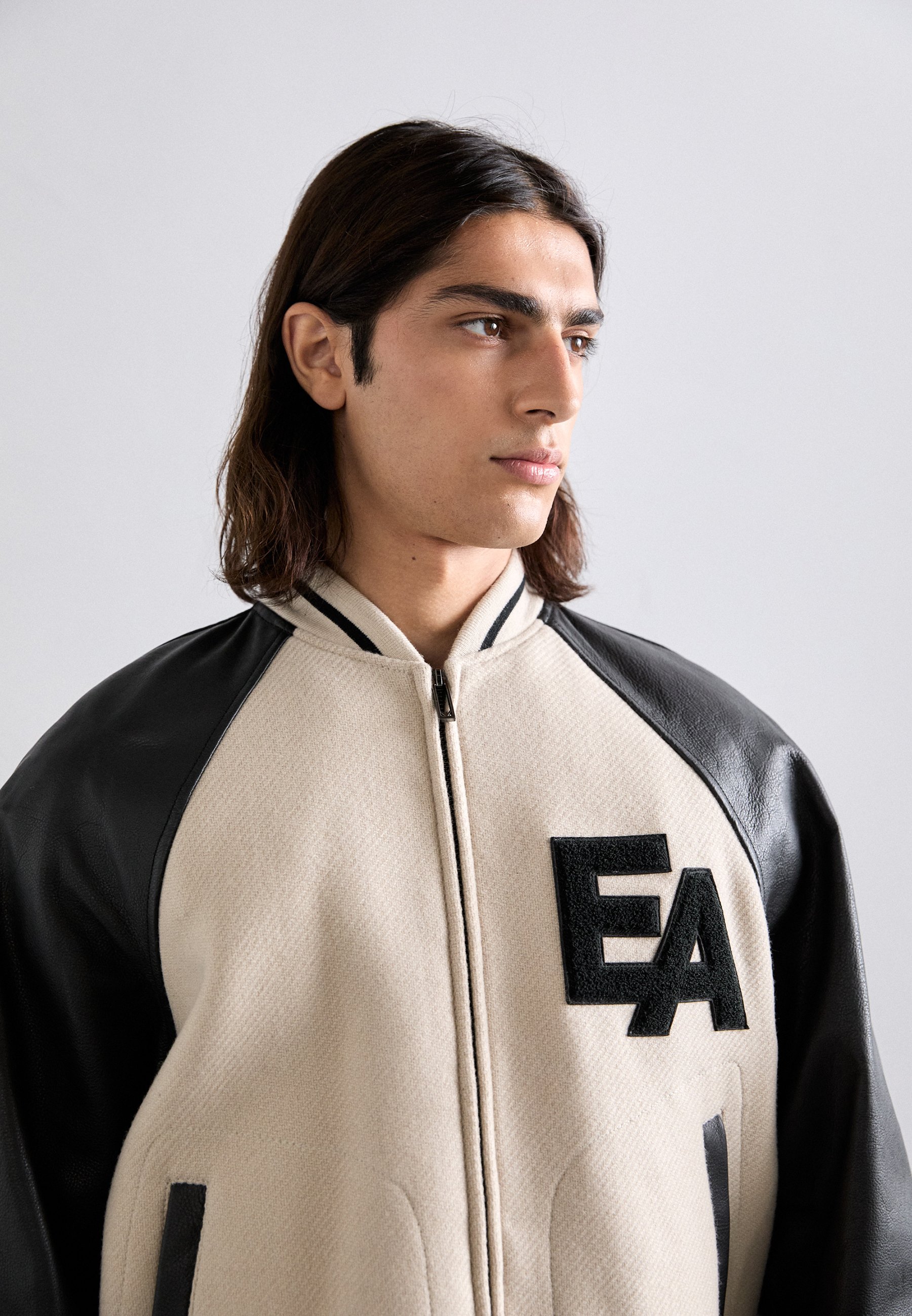 Emporio Armani BLOUSON JACKET - Bomber Jacket - black/beige