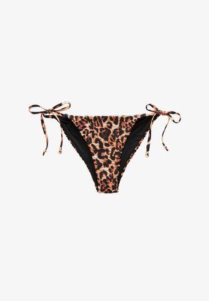 SHIRRED TIE SIDE - Bas de bikini - brown leopard print