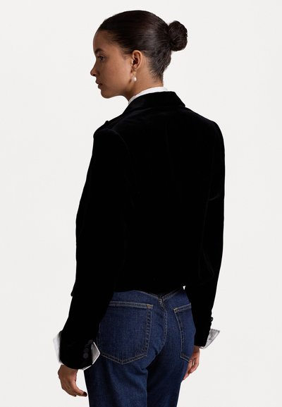 Polo Ralph Lauren CROPPED SILK-LAPEL VELVET BLAZER - Bleizeris - black