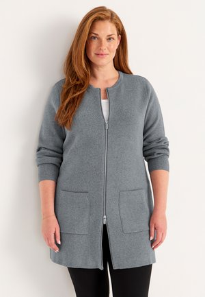 WITH ZIP - Cardigan - grey melange