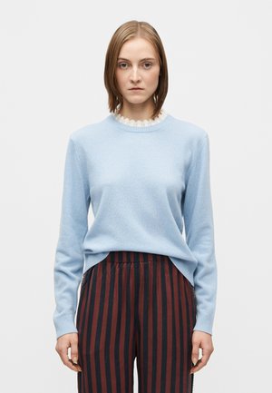 RUFFLED CREWNECK - Pulover - light blue