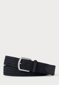 LEATHER TRIM BRAIDED BELT - Braided belt - black