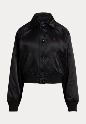 Polo Ralph Lauren, EMBROIDERED SATIN POLO PLAYER JACKET - Chaquetas bomber - black