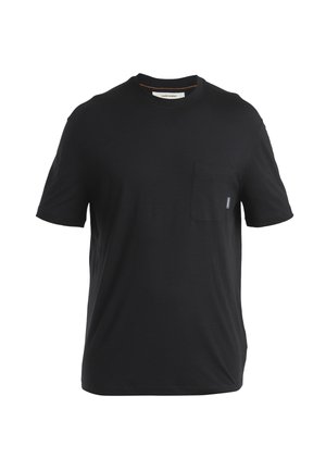 Icebreaker MERINO MID WEIGHT TECH LITE RELAXED POCKET - T-shirt - bas - BLACK