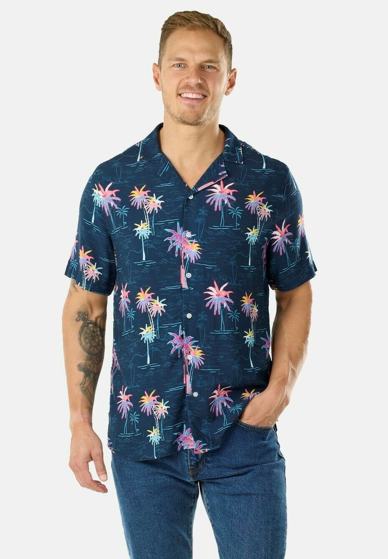 Blount & Pool HONOLULU - Overhemd - navy sea palm