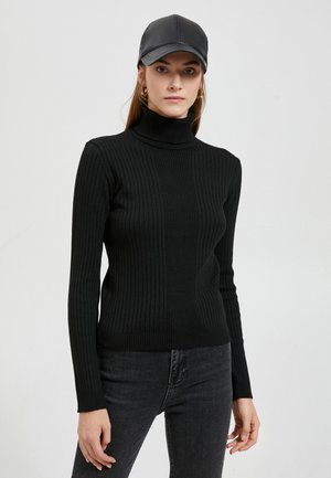 TURTLENECK - Strickpullover - black