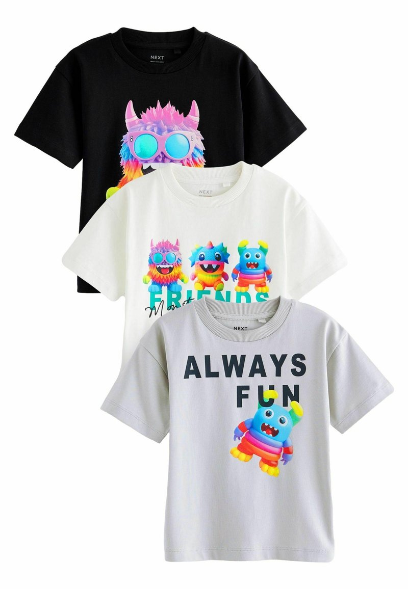 Next SHORT SLEEVE CHARACTER 3 PACK STANDARD - T-shirts print - black white