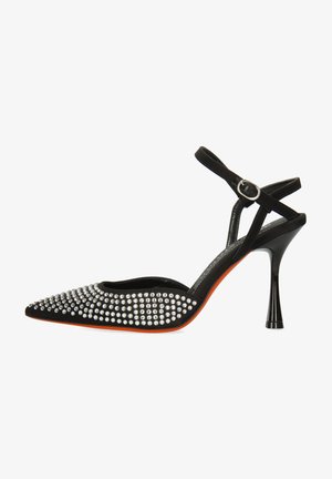 Melvin & Hamilton CLIVE 22 - Scarpe senza lacci - black/rich tan/orange Melvin & Hamilton CLIVE 22 - Scarpe senza lacci - black/rich tan/orange