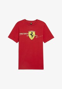 Puma SCUDERIA FERRARI RACE BIG SHIELD T-shirt imprimé rosso