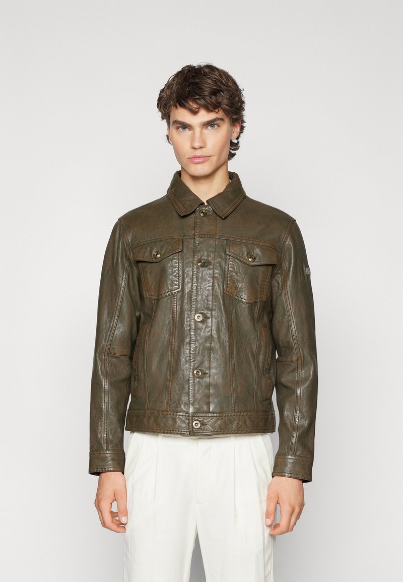 JOOP! Jeans JEAN - Veste en cuir - medium beige