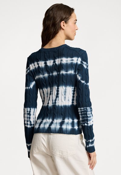 Polo Ralph Lauren TIE DYE CABLE KNIT COTTON SWEATER - Džemperis - blue multi tie dye