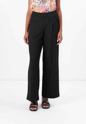 PLEATED PANTS - Pantaloni - deep black