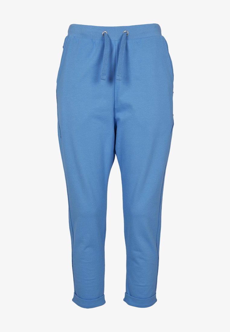 Urban Classics LADIES OPEN EDGE TERRY TURN UP PANTS - Tréningruha alsók - horizonblue