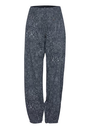 PULZ, PZJILL WIDE - Pantalon classique - dark sapphire printed