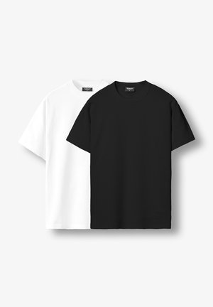 SLIM 2 PACK - T-shirt imprimé - white/black