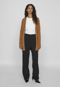 VILA VIRIL OPEN CARDIGAN - Chaqueta de punto - rubber