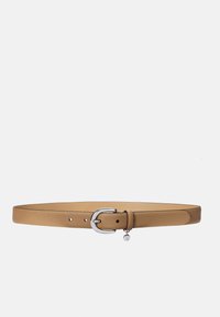 Charm Crosshatch Leather Belt - Remen - camel/silver
