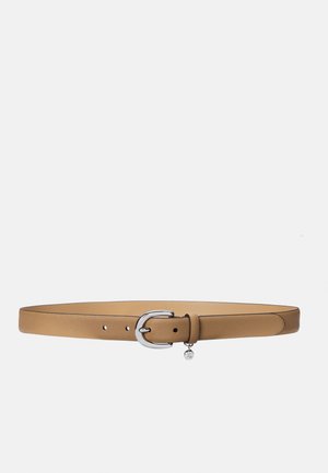 Lauren Ralph Lauren CHARM CROSSHATCH LEATHER BELT - Pásek - camel/silver
