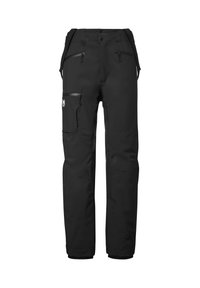 Pantalons de plein air noirs avec une coupe droite, plusieurs poches zippées, une taille ajustable et des poignets renforcés pour une durabilité accrue.