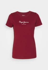 NEW VIRGINIA SS  - Marškinėliai su spaudiniu - burgundy