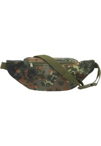 Kamufluojantis juosmens krepšys su užtrauktuku, pagamintas iš tvirto audinio. Yra reguliuojama žalia juostelė ir išlenktas, kompaktiškas dizainas.