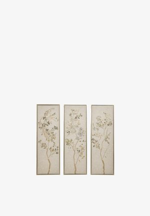 Next, SET OF 3 PRETTY FLORAL WALL ART UNISEX - Wallpaper - neutral