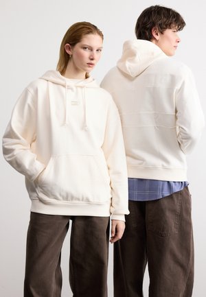 OVERDYED FLAG HOOD UNISEX - Φούτερ με κουκούλα - ancient white