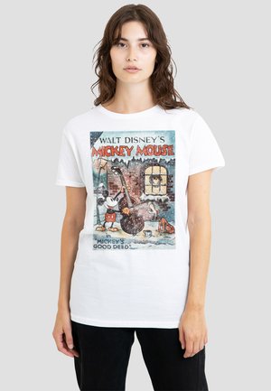 MICKEY MOUSE VINTAGE POSTER CHRISTMAS GOOD DEED - Print T-shirt - white
