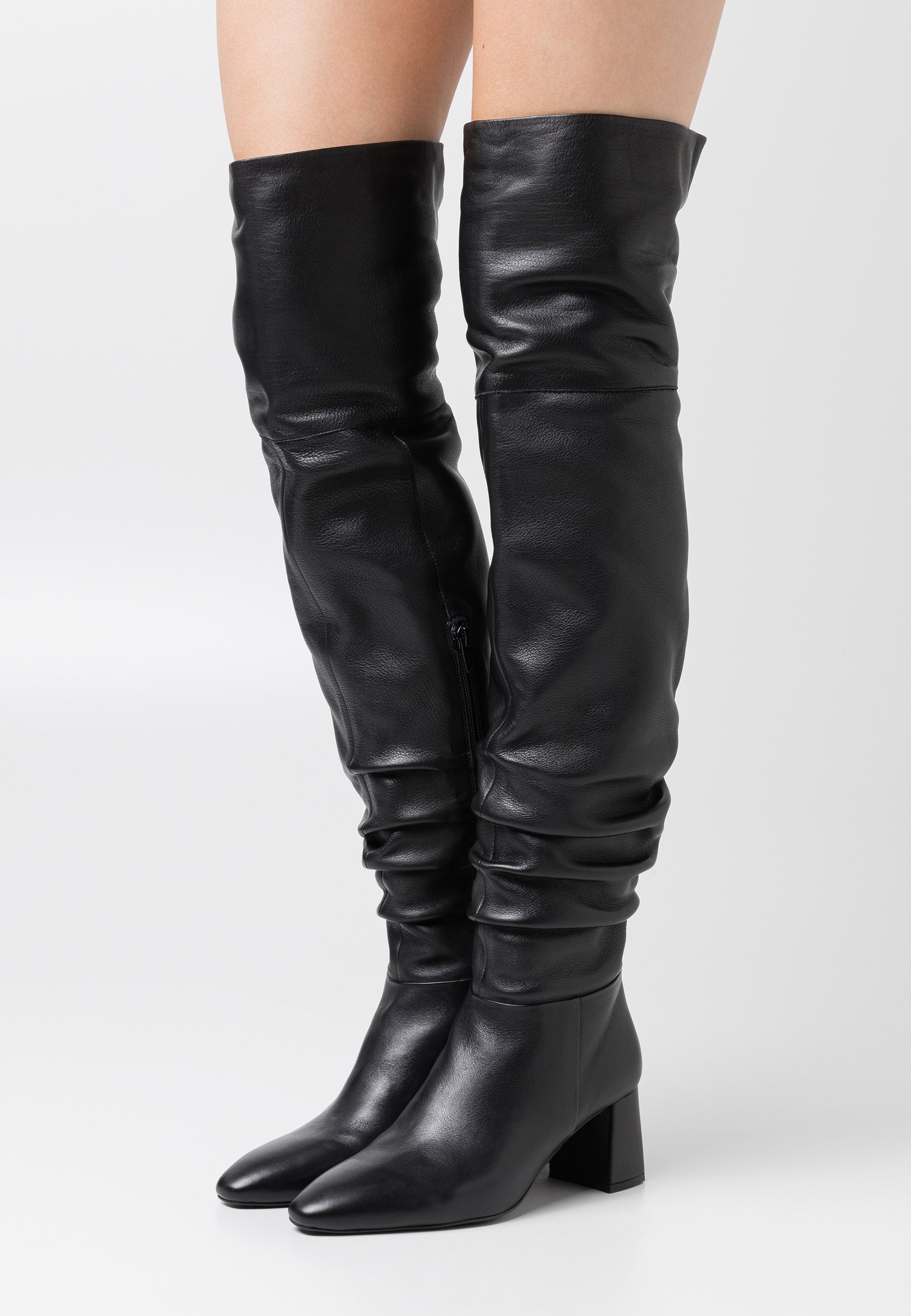 real leather thigh high boots uk