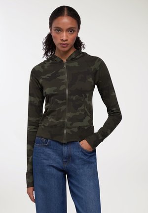 FANTASIA MIMETICA CON CAPPUCCIO - Felpa con zip - var verde militare