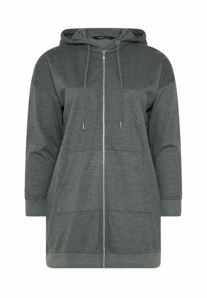 Yours Clothing, PLUS SIZE SWEATSHIRTS & HOODIES - Sweat zippé - grey
