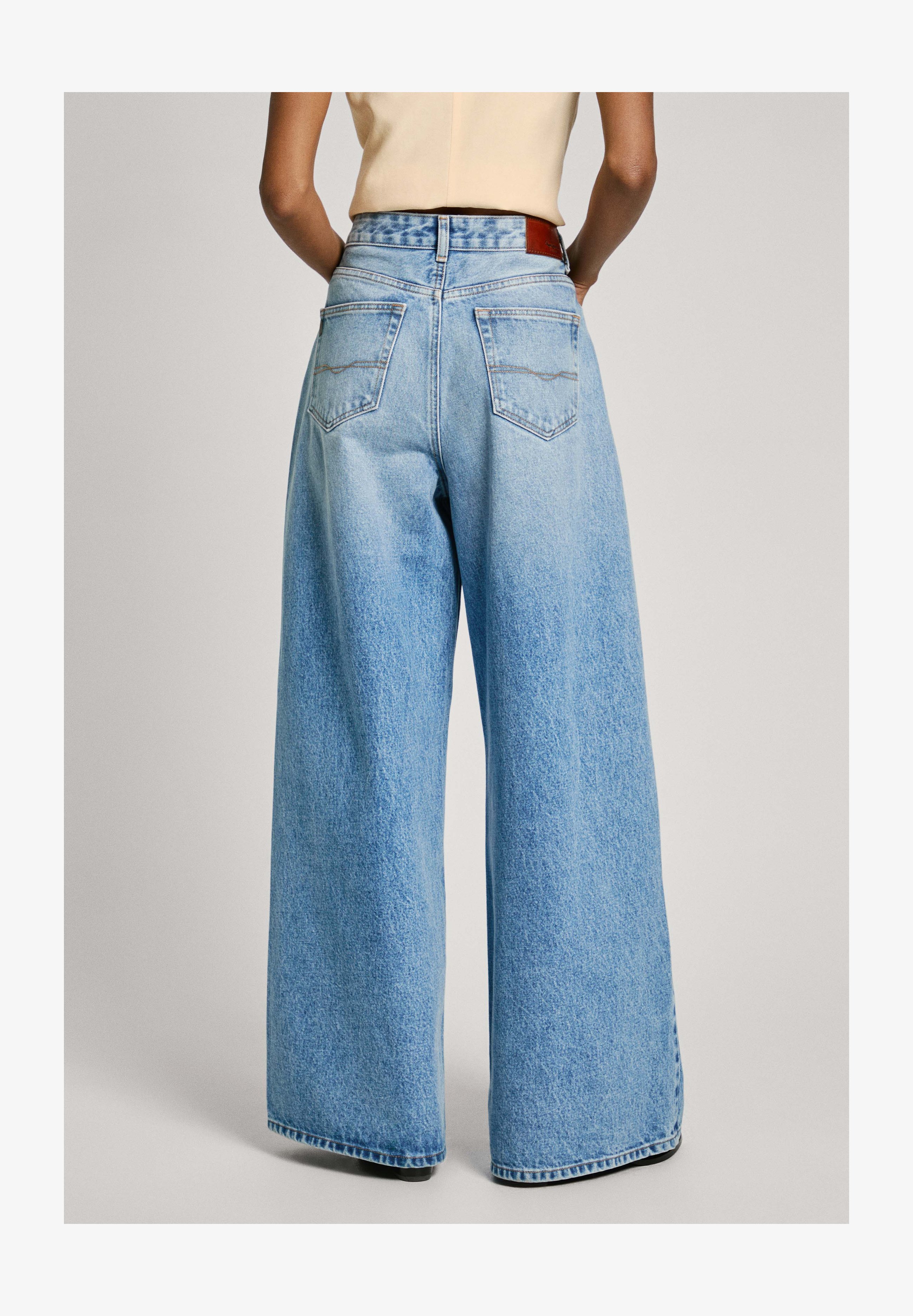 Pepe Jeans Wide Leg Jeans Undone HW Junior | Jeans A Zampa Ragazza | Cotone Elastico | Vita Alta