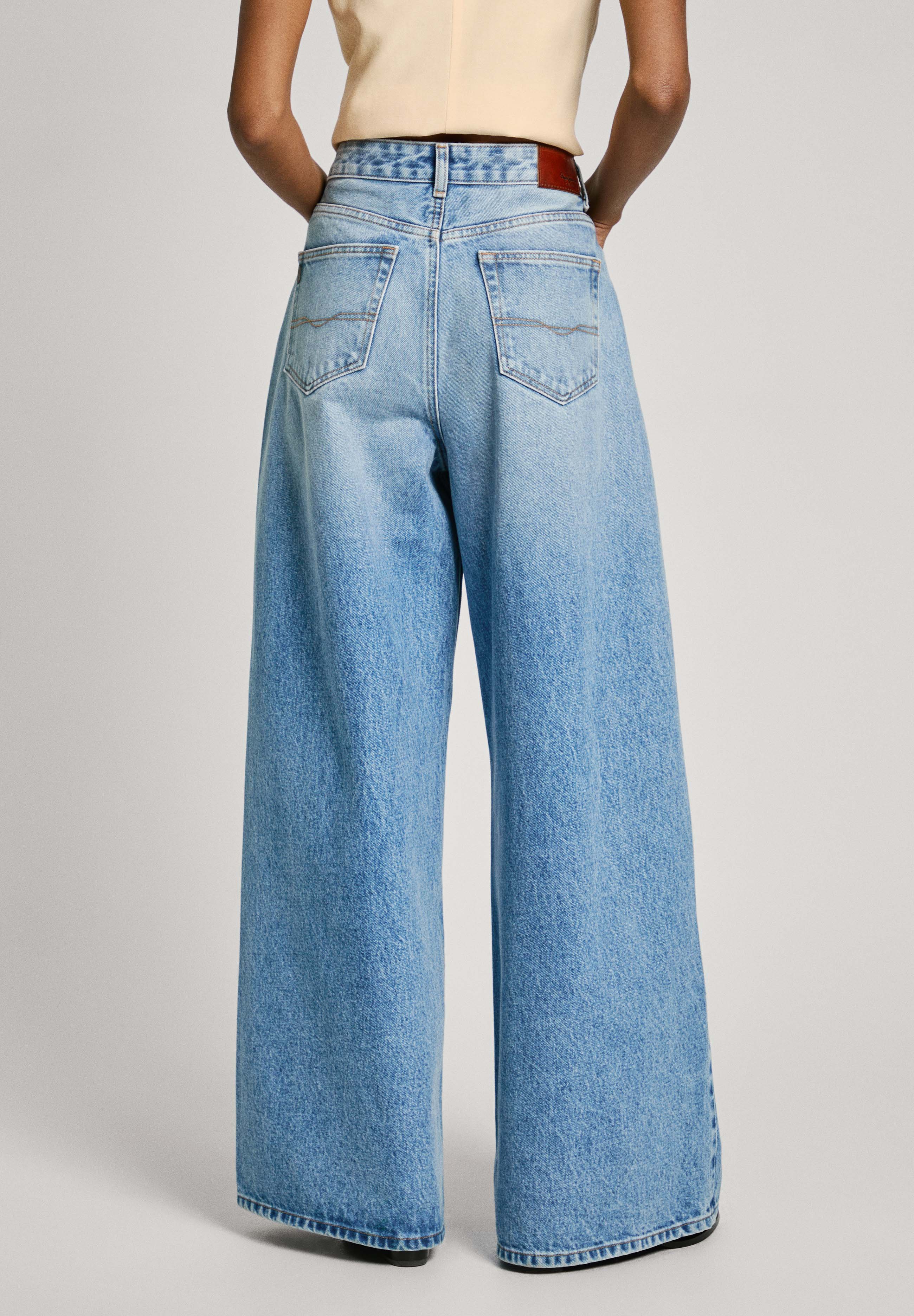 Pepe Jeans Wide Leg Jeans Undone HW Junior | Jeans A Zampa Ragazza | Cotone Elastico | Vita Alta