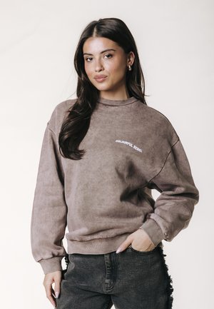 Colourful Rebel, NATURE IS THE NEW NIGHTCLUB ACID DROPPED SHOULDER - Суитшърт - brown
