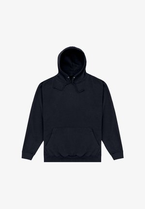 Czarna bluza z kapturem ze sznurkami, przednią kieszenią kangurką oraz ściągaczami na rękawach i na dole. Wykonana z miękkiej bawełnianej tkaniny.