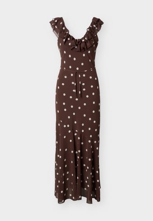 Gina Tricot, FRILL DRESS - Μάξι φόρεμα - brown