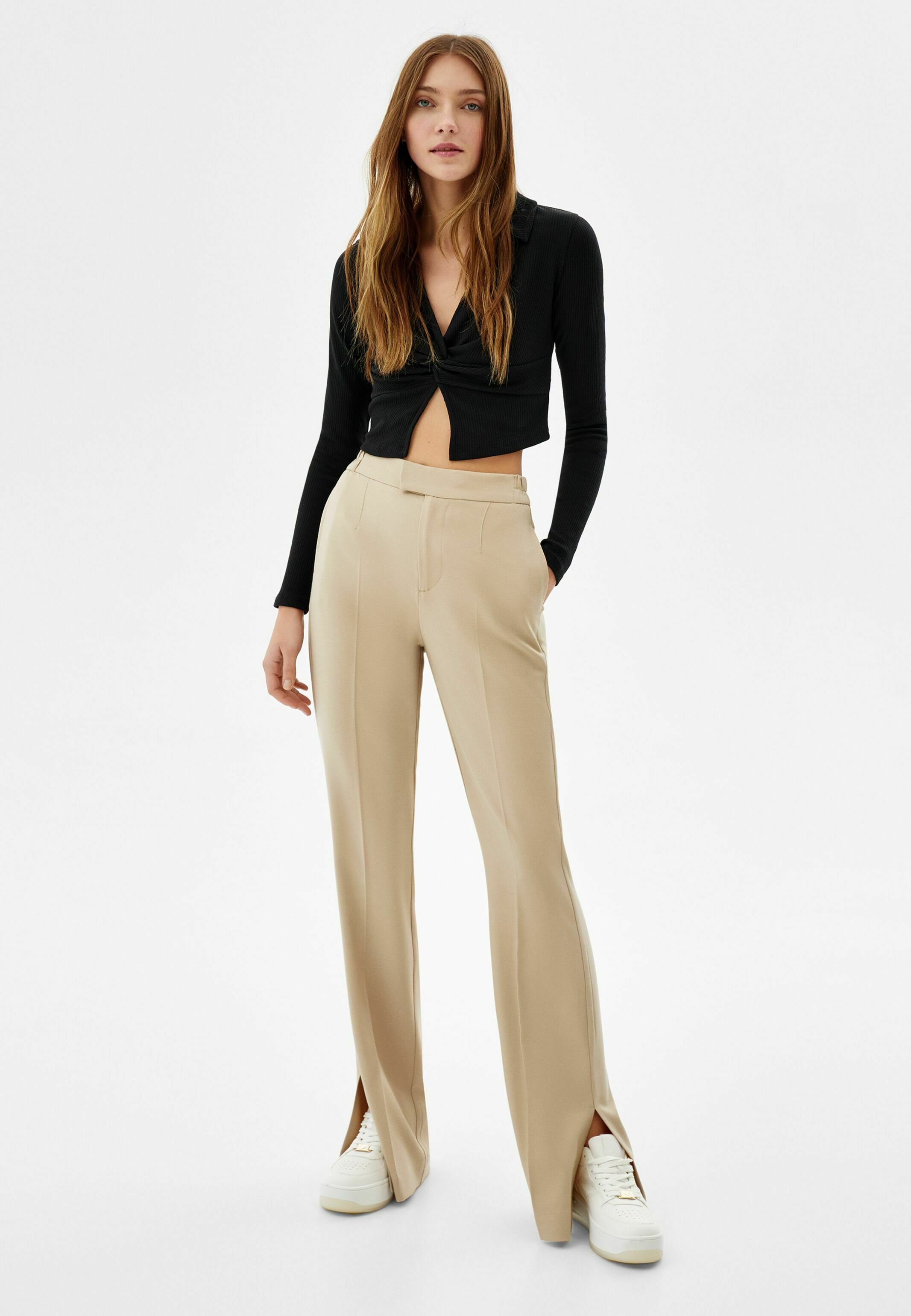 Bershka SLIM-FIT - Broek - camel - Zalando.nl