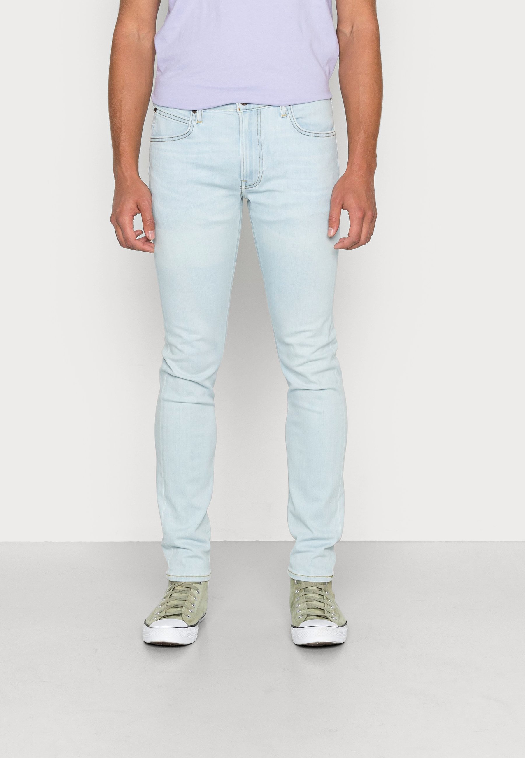 light blue slim straight jeans
